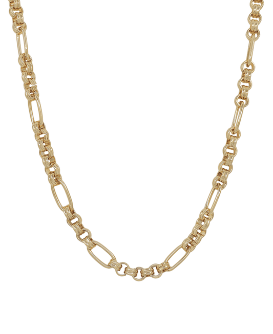 Round & Oval Linked Chain Short Necklace