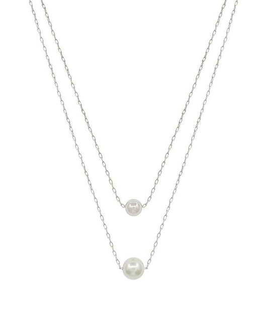 CCB & Pearl Layered Short Necklace