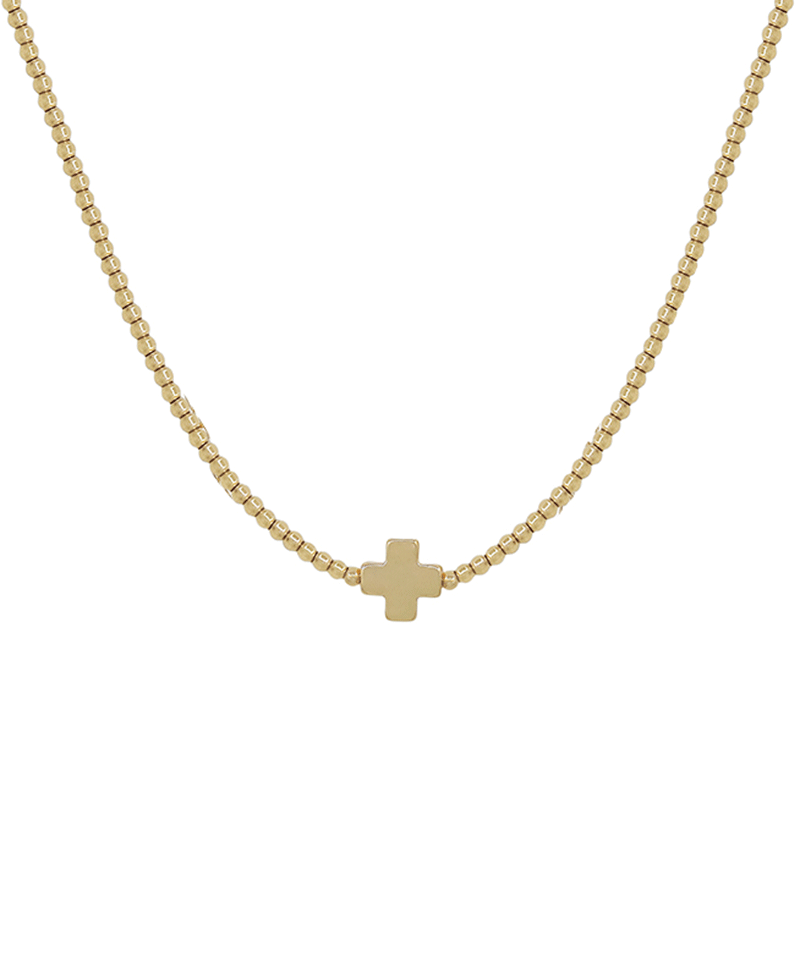 2mm CCB w/ Cross Short Necklace