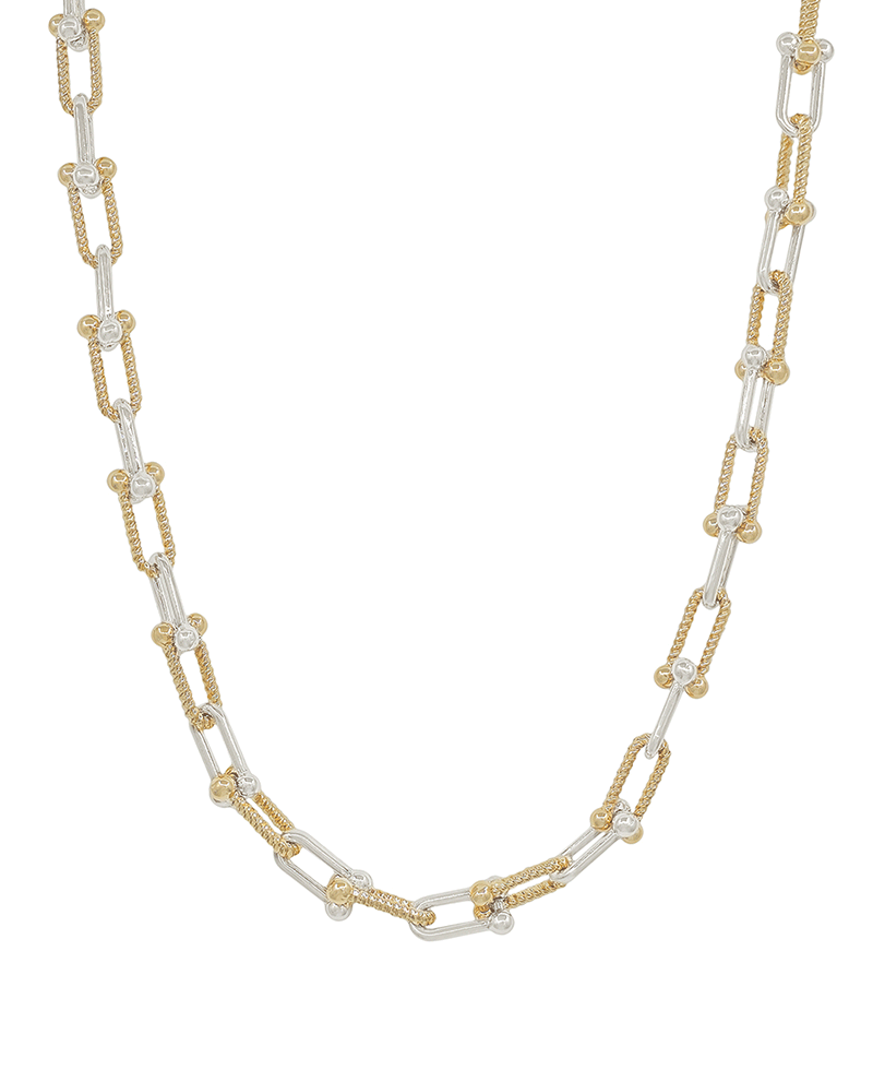 15mm Texture Metal Chain Short Necklace