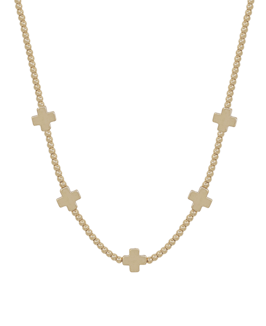 3mm CCB w/ 5 Cross Short Necklace