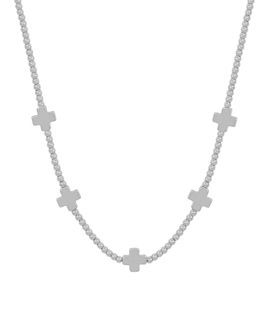3mm CCB w/ 5 Cross Short Necklace