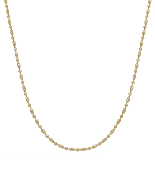 Texture Oval & Round Chain Short Necklace