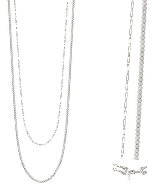 Double Layer 5mm CCB & Clip Chain Necklace