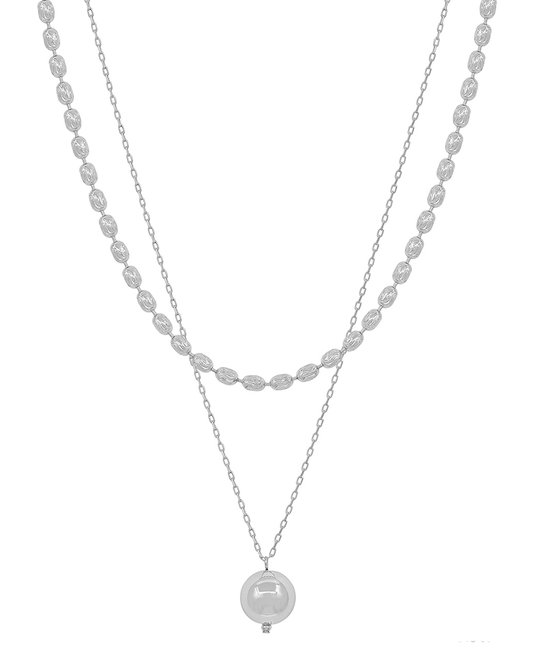 Oval CCB w/ 14mm CCB Pendant Short Necklace