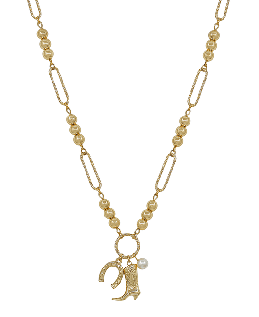 Cowboy Charms Clip Chain & Ball Body Short Necklace