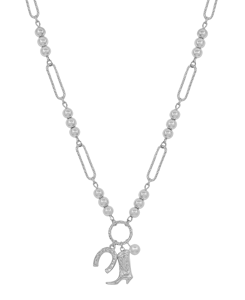 Cowboy Charms Clip Chain & Ball Body Short Necklace