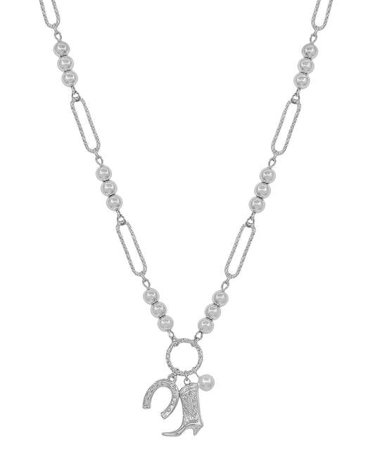 Cowboy Charms Clip Chain & Ball Body Short Necklace