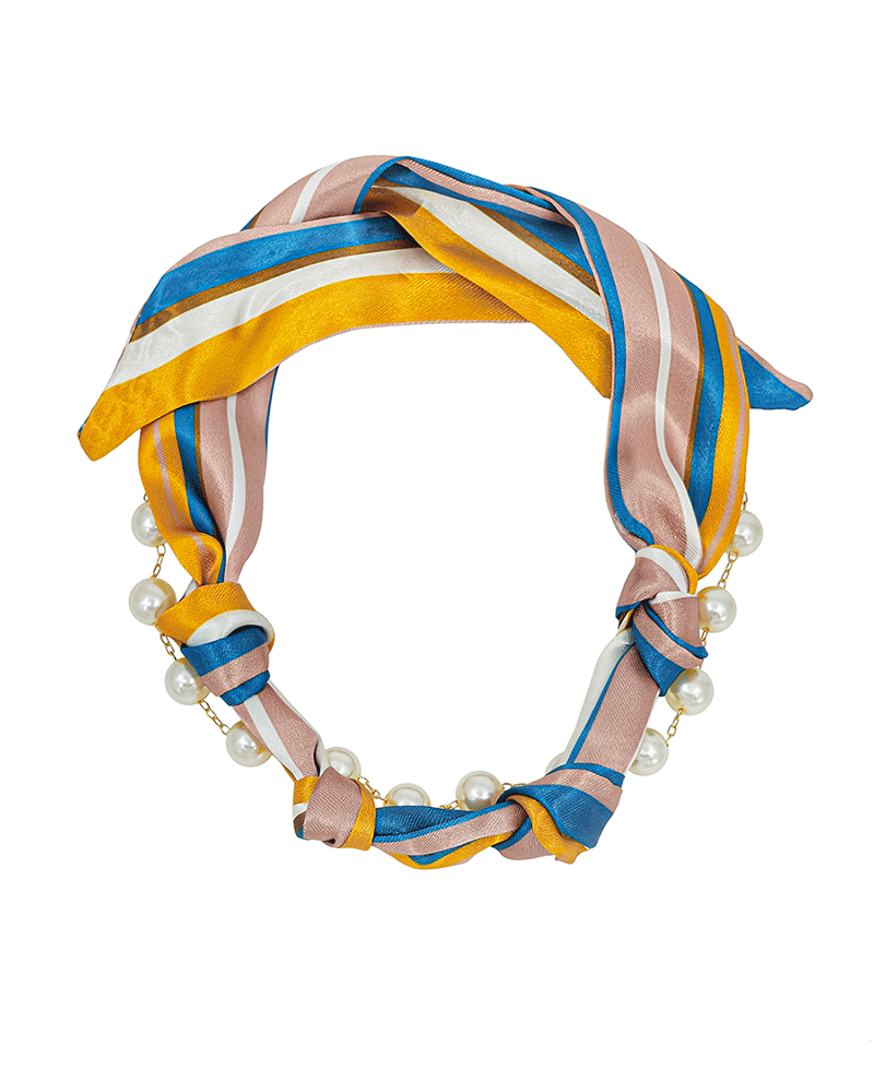 Pearl w/ Scarf Short Necklace