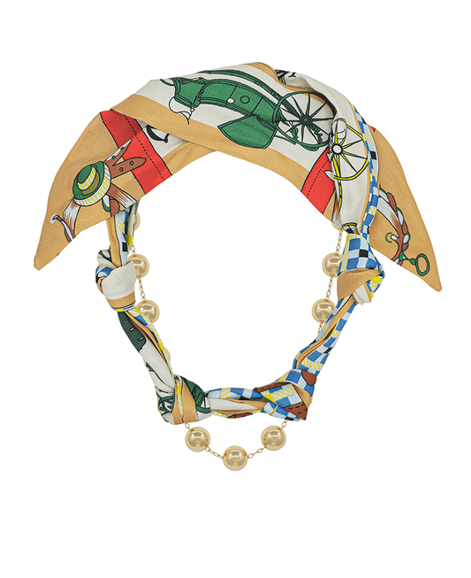 Double Layered 10mm CCB Chain Ethnic Scarf Necklace