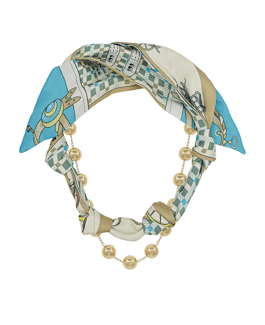 Double Layered 10mm CCB Chain Ethnic Scarf Necklace