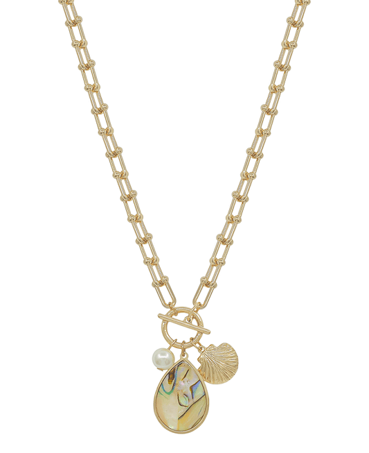 Mop Shell Chain w/ Toggle Short Necklace