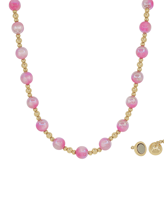 10mm Candy Beads & CCB Magnetic Short Necklace