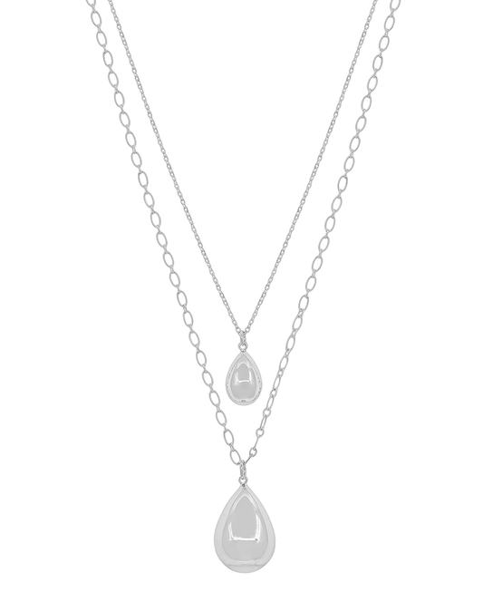 Layered Double Teardrop Short Necklace