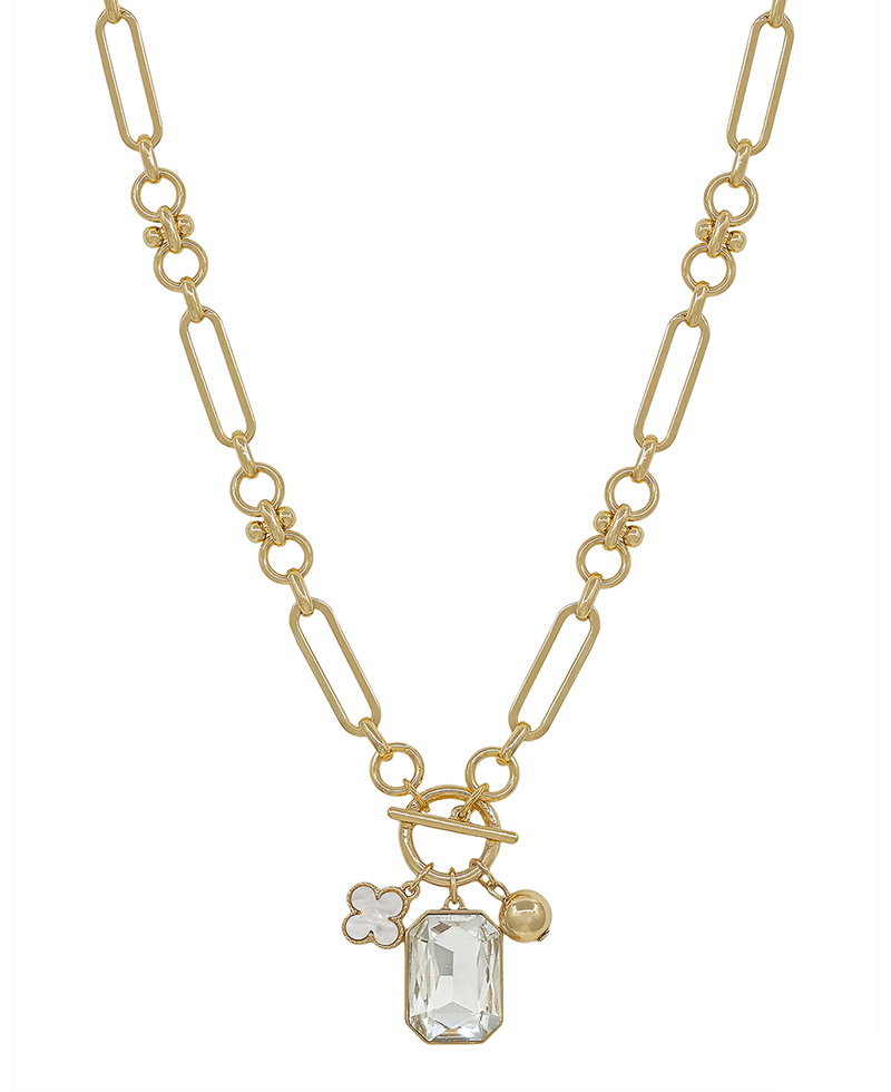 Multi Charm Chain Short Necklace