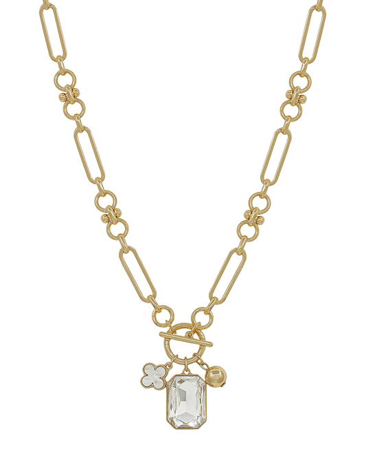 Multi Charm Chain Short Necklace