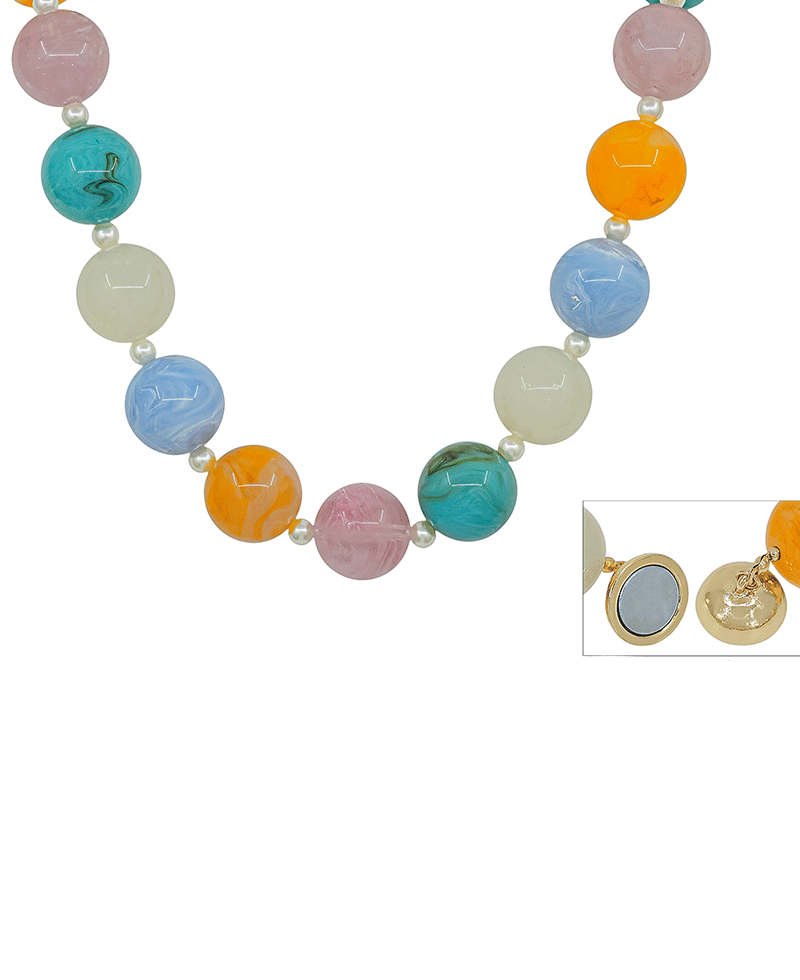 20mm Resin Ball Magnetic Short Necklace