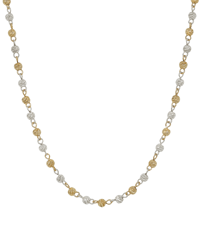 4mm Textured Metal Ball Chain Short Necklace