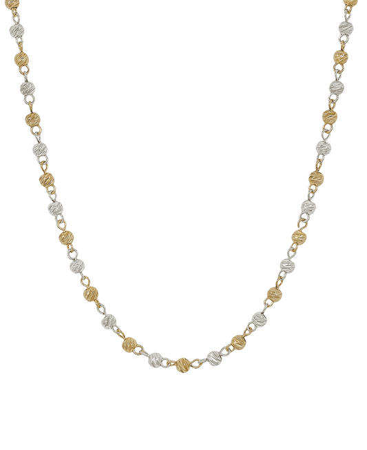 4mm Textured Metal Ball Chain Short Necklace