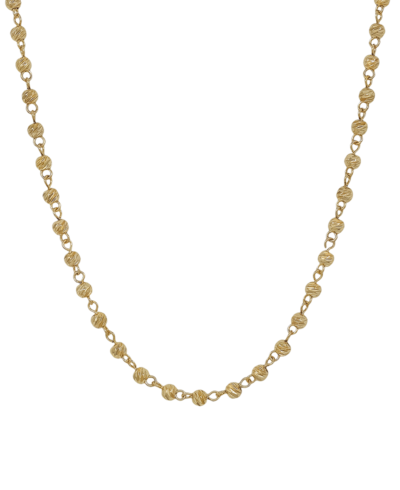 4mm Textured Metal Ball Chain Short Necklace
