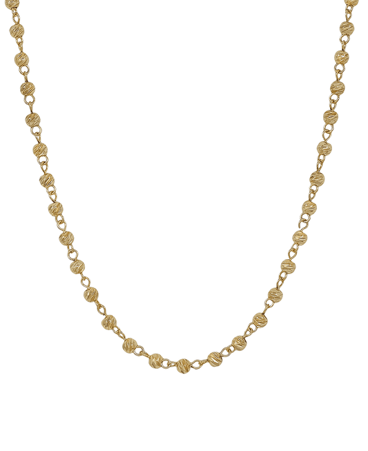 4mm Textured Metal Ball Chain Short Necklace