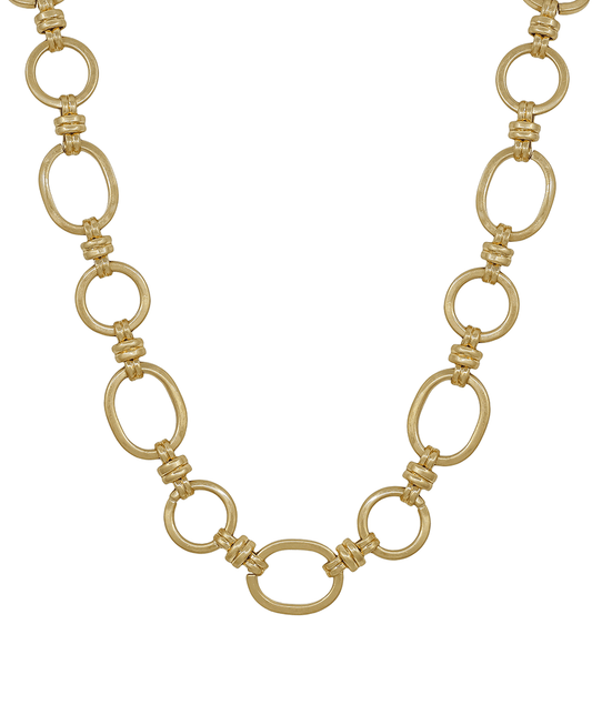 20mm Oval & 18mm Circle Metal Short Necklace
