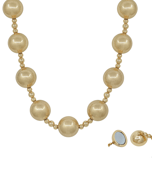 20mm Metal Ball Magnetic Closure Short Necklace