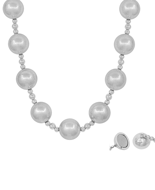 20mm Metal Ball Magnetic Closure Short Necklace