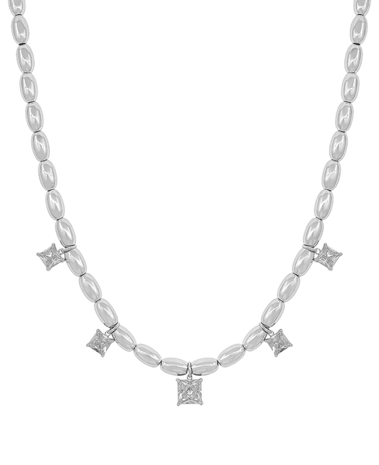 10mm Oval CCB w/ Cubic Charms Short Necklace