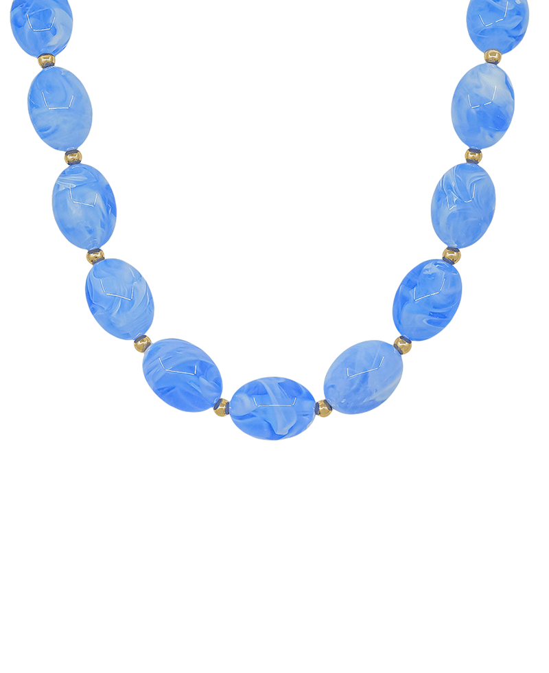 25mm Oval Shape Resin Beaded Magnetic Closure Necklace