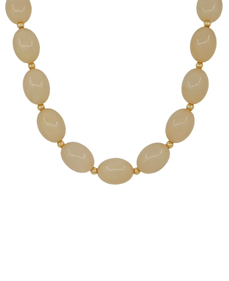 25mm Oval Shape Resin Beaded Magnetic Closure Necklace