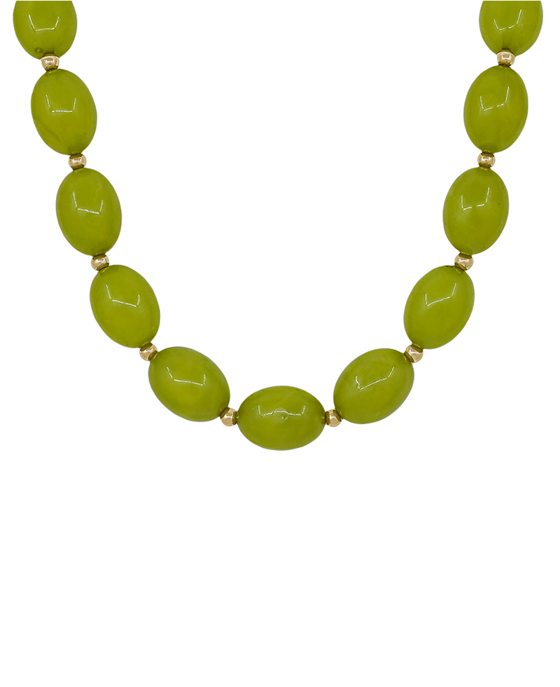 25mm Oval Shape Resin Beaded Magnetic Closure Necklace