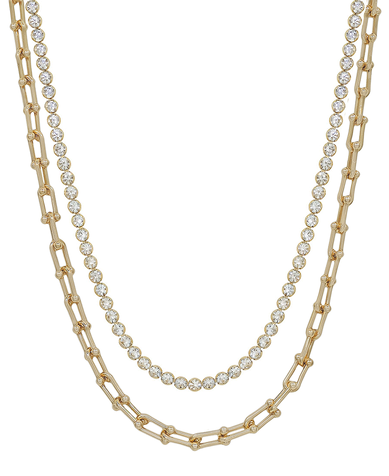 Multi Way Chain & Stone Short Necklace