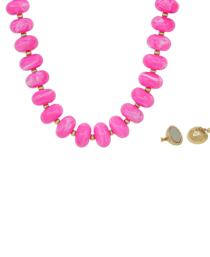 20mm Resin Beaded Magnetic Closure Necklace