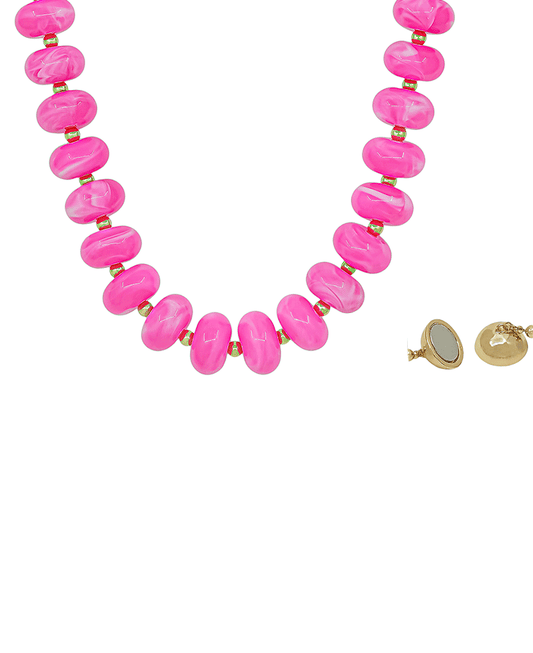 20mm Resin Beaded Magnetic Closure Necklace