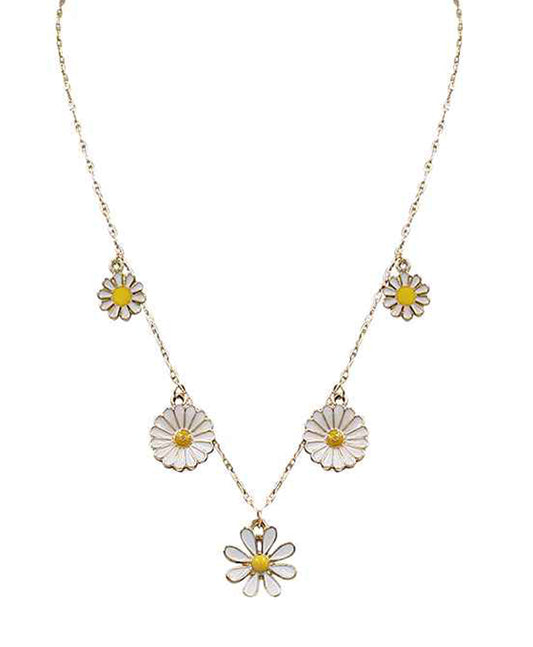 Epoxy Flower Pendant Necklace