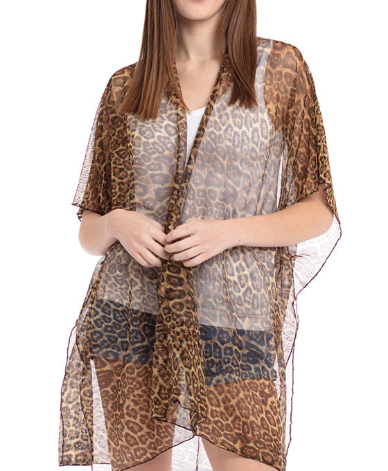 Leopard Lurex Kimono