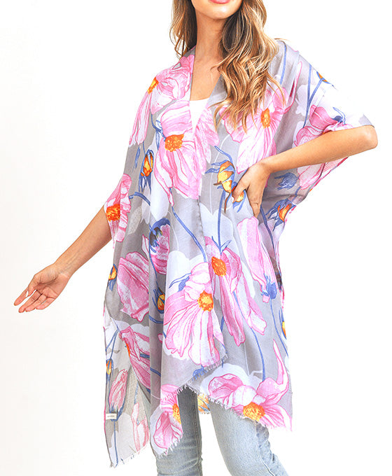 Big Flower Print Kimono