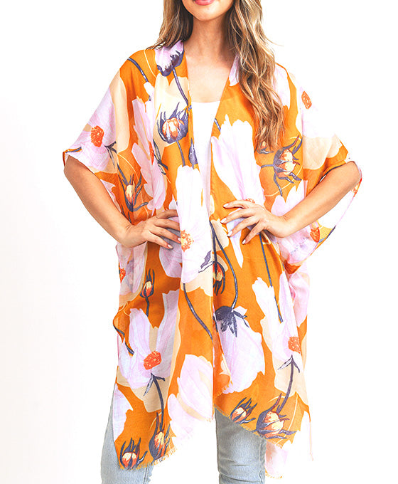 Big Flower Print Kimono