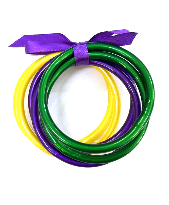 Mardi Gras Buddha Jelly Bangle Set4