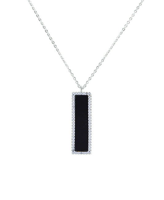 CZ Rectangle Stone Necklace