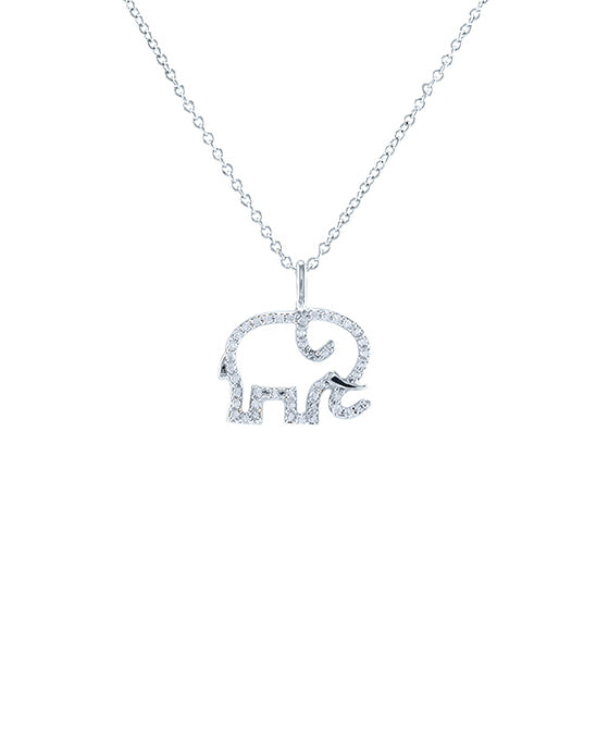 CZ Elephant Pendant Necklace