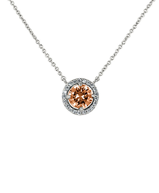 CZ Round Halo Pendant Necklace