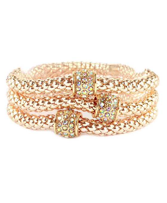 Metal Pave Aluminum Coating Elastic Bracelet