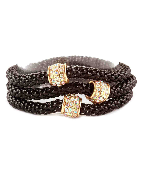 Metal Pave Aluminum Coating Elastic Bracelet