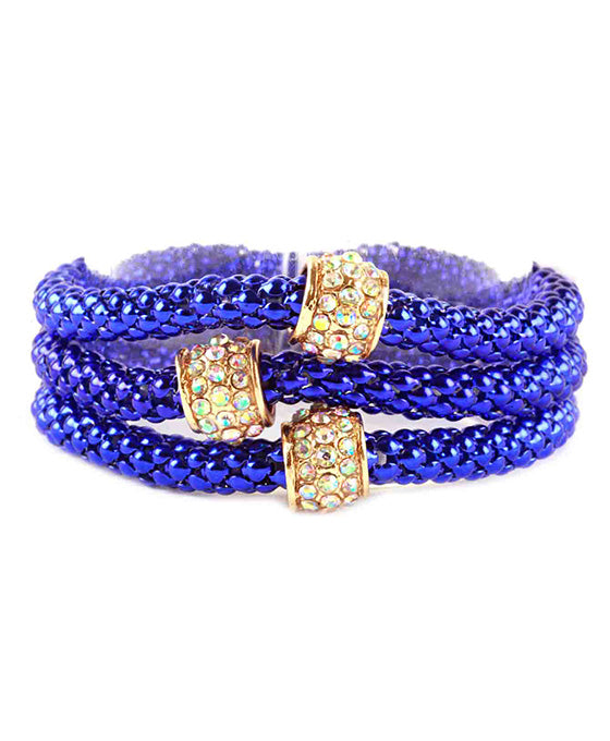 Metal Pave Aluminum Coating Elastic Bracelet