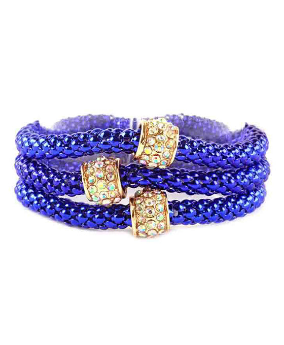 Metal Rhinestone Caviar Aluminum Coating Bracelet