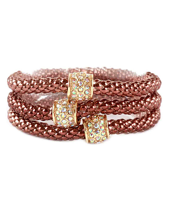Metal Pave Aluminum Coating Elastic Bracelet