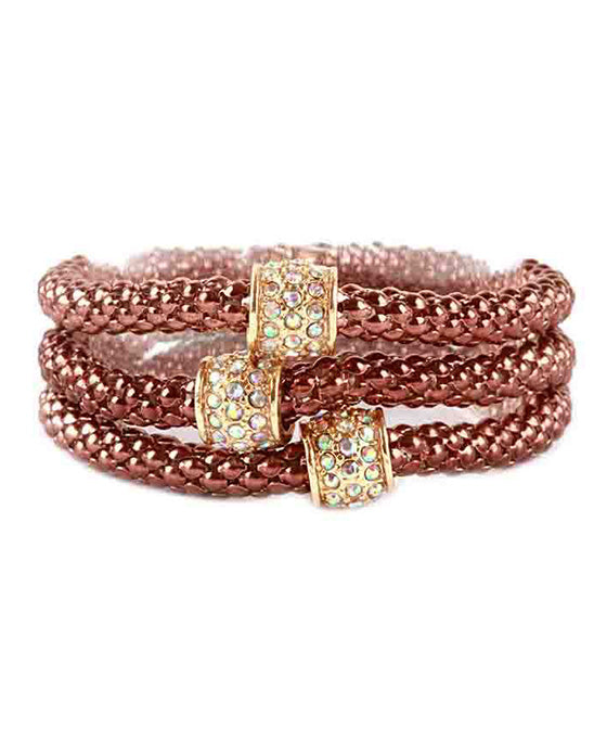 Metal Rhinestone Caviar Aluminum Coating Bracelet