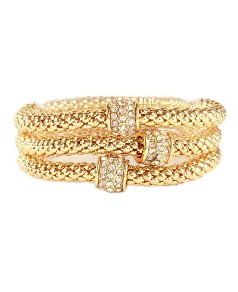 Metal Pave Aluminum Coating Elastic Bracelet